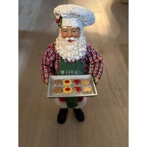 Kurt S. Adler Fabriche Hand painted Irish Cooking Santa Figurine Cookies 10.5